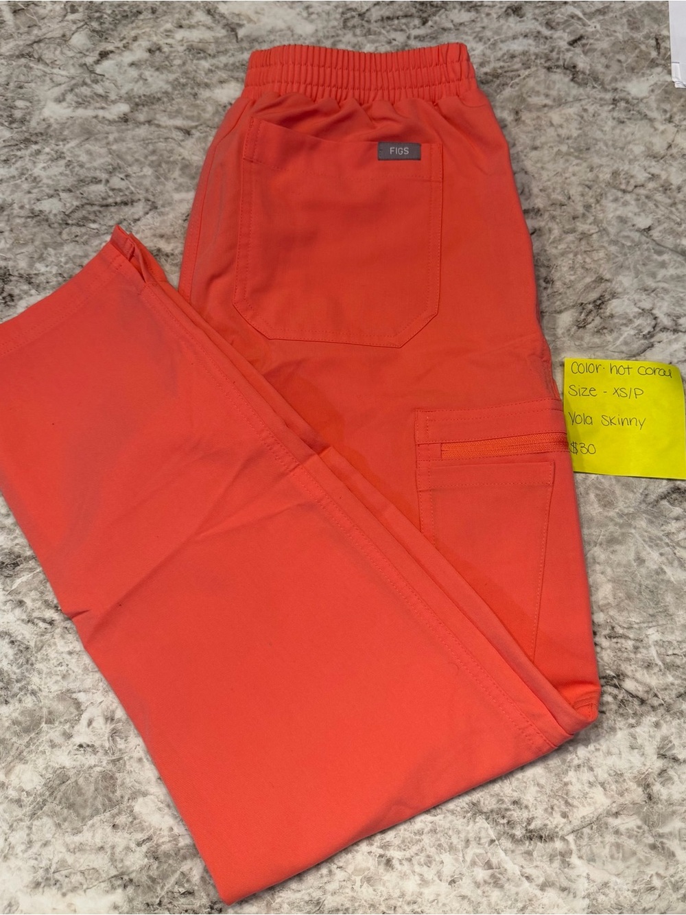 Figs Women’s Cargo Pants in Hot Coral